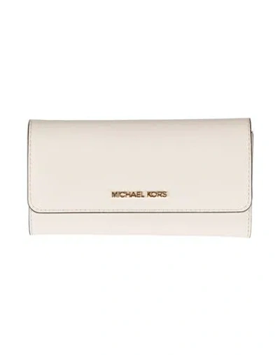 Michael Michael Kors Woman Wallet Ivory Size - Leather In White