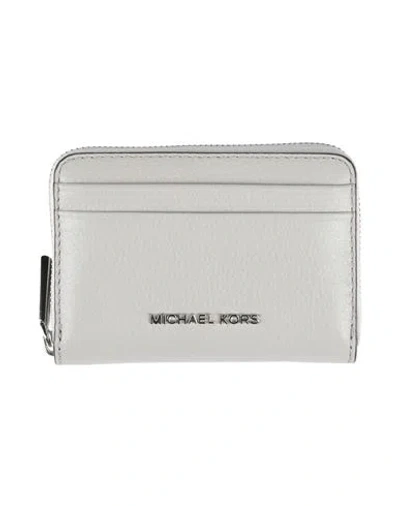 Michael Michael Kors Woman Wallet Light Grey Size - Leather In Gray