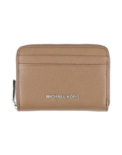 Michael Michael Kors Woman Wallet Taupe Size - Leather In Gray