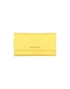 Michael Michael Kors Woman Wallet Yellow Size - Soft Leather