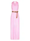 Michael Michael Kors Women's Belted Linen Maxi Dress In Bouquet