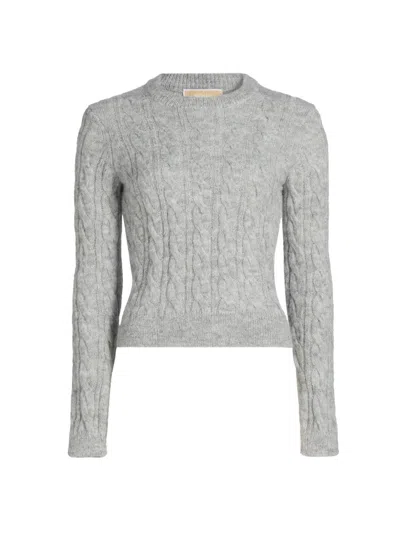 Michael Michael Kors Women's Cable-knit Alpaca-blend Sweater In Gray