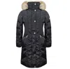 Michael Michael Kors Women's Chevron 3/4 Down Puffer Coat, Black In Black