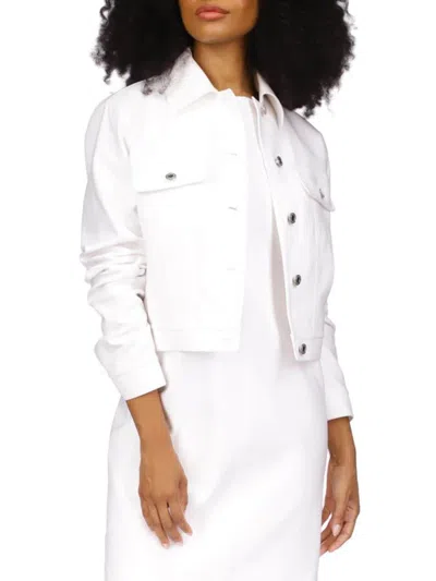 Michael Michael Kors Women's Cotton-blend Crop Jacket In White