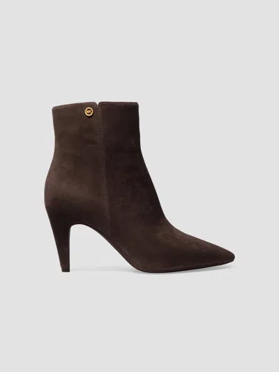 Michael Michael Kors Women's Daniela 76mm Suede Booties In Chocolate