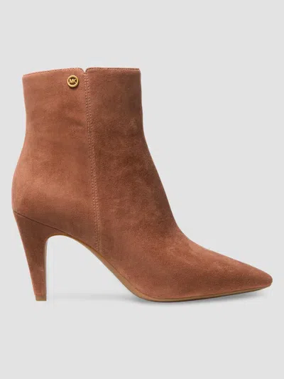 Michael Michael Kors Women's Daniela 76mm Suede Booties In Luggage