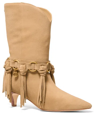 Michael Michael Kors Women's Daniela Fringe Slip-on Boots In Brown