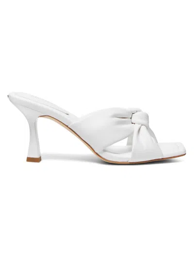 Michael Michael Kors Women's Elena 76mm Leather Sandals In Optic White