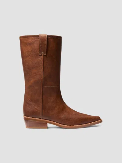 Michael Michael Kors Women's Farren Knee-high Leather Flat Boots In Vintage Tan