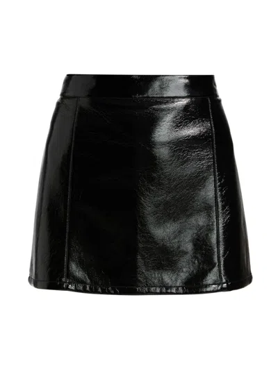 Michael Michael Kors Women's Faux Patent Leather Micro Miniskirt In Black