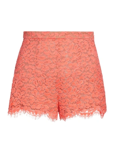 Michael Michael Kors Women's Floral Cotton-blend Lace Hot Shorts In Melon