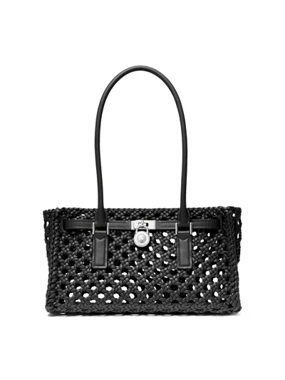 Michael Michael Kors Women's Hamilton Small Woven Tote Bag In Black