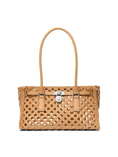 Michael Michael Kors Women's Hamilton Small Woven Tote Bag In Pink