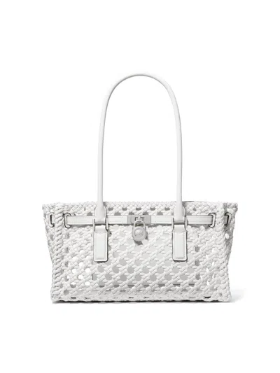 Michael Michael Kors Women's Hamilton Small Woven Tote Bag In Orange