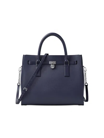 Michael Michael Kors Women's Large Hamilton Moderne Leather Satchel In Blue
