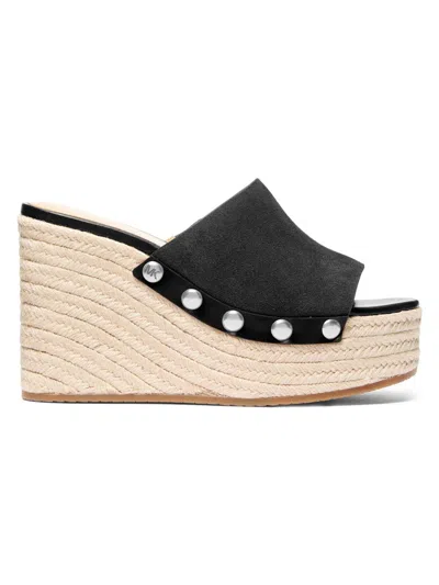 Michael Michael Kors Women's Mayes Suede Wedge Sandals In Black