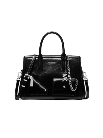 Michael Michael Kors Women's Medium Leather Satchel In Black