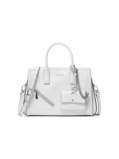 Michael Michael Kors Women's Medium Leather Satchel In White