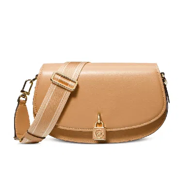 Michael Michael Kors Women's Mila Medium Leather East West Sling Messenger, Pale Peanut In Multi