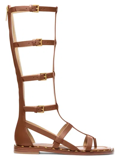 Michael Michael Kors Women's Noa Leather Gladiator Sandals In Brown