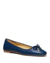 Michael Michael Kors Womens Leather Ballet Flats In Navy