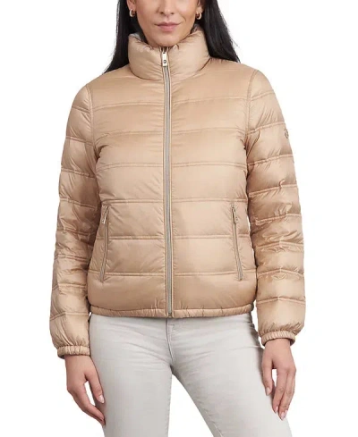 Michael Michael Kors Women's Reversible Packable Jacket, Bone/buff In Multi