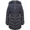 Michael Michael Kors Women's Scuba Chevron Knee Length Coat In Black In Black