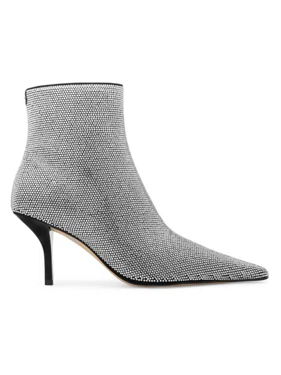 Michael Michael Kors Women's Selina 75mm Heeled Booties In Silver
