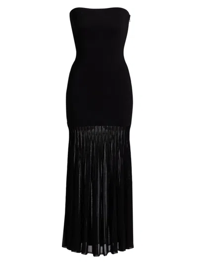 Michael Michael Kors Women's Semi-sheer Strapless Maxi Dress In Black