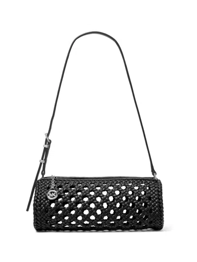 Michael Michael Kors Women's Small Open-weave Barrel Pouchette In Black