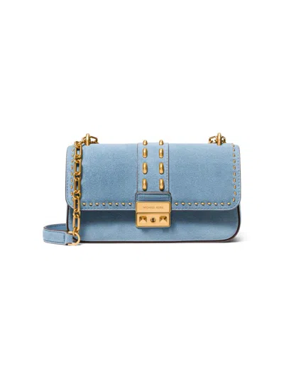 Michael Michael Kors Women's Small Suede Convertible Shoulder Bag In Blue