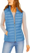 MICHAEL MICHAEL KORS MICHAEL MICHAEL KORS WOMEN'S SOUTH PACIFIC BLUE DOWN PUFFER VEST WITH REMOVABLE HOOD