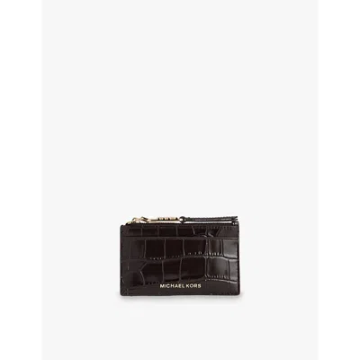 Michael Michael Kors Womens Chocolate Empire Leather Card Holder