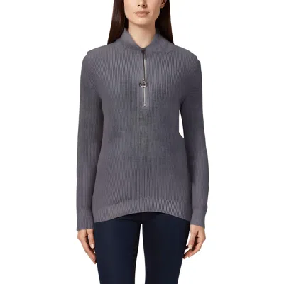 Michael Michael Kors Womens Collared Ribbed Pullover Sweater In Blue