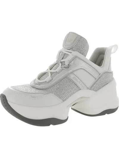 Michael Michael Kors Womens Embellished Chunky Casual And Fashion Sneakers In White