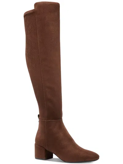 Michael Michael Kors Womens Faux Suede Tall Over-the-knee Boots In Brown