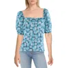Michael Michael Kors Womens Floral Puff Sleeve Blouse