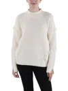 Michael Michael Kors Womens Fringe Pullover Mock Turtleneck Sweater In Beige