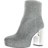 Michael Michael Kors Womens Glitter Manmade Ankle Boots In Silver