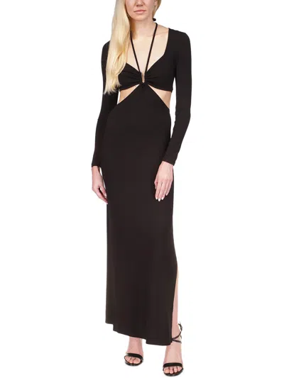 Michael Michael Kors Womens Knit Cut-out Maxi Dress In Black