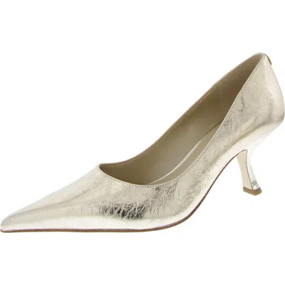 Michael Michael Kors Womens Leather Metallic Pumps In Gold