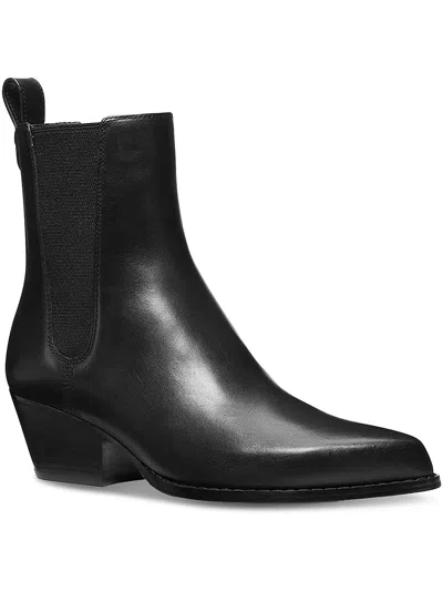 Michael Michael Kors Womens Leather Mid-calf Chelsea Boots In Black