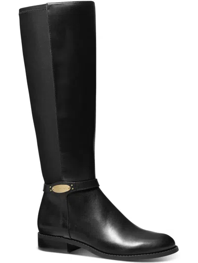 Michael Michael Kors Womens Leather Tall Knee-high Boots In Black