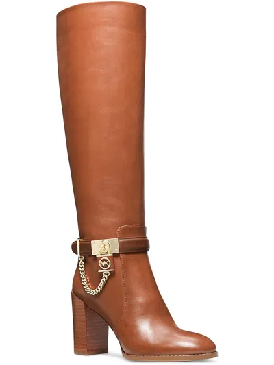Michael Michael Kors Womens Leather Tall Knee-high Boots In Brown