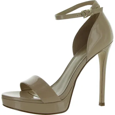 Michael Michael Kors Womens Patent Leather Platform Ankle Strap In Beige