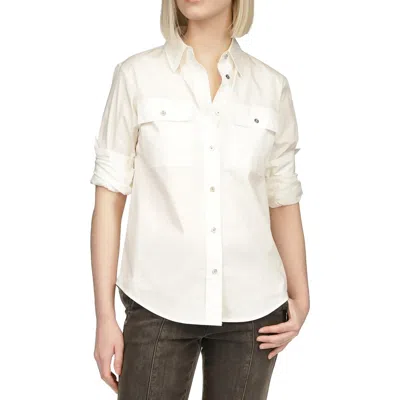 Michael Michael Kors Womens Pocket Cotton Button-down Top In White