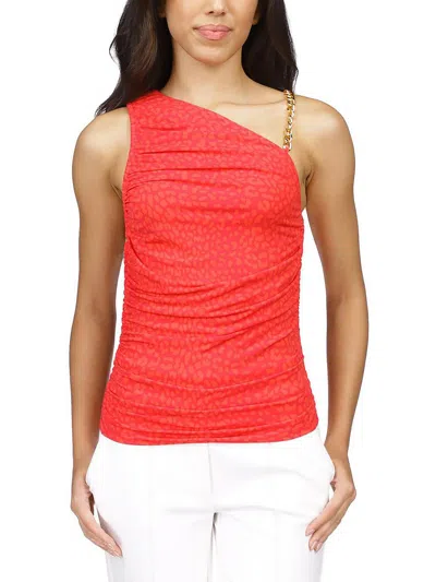 Michael Michael Kors Womens Printed Asymmetric Tank Top In Multi