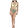 Michael Michael Kors Womens Ruffled High Leg Swim Bottom Separates In Green