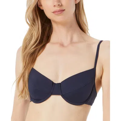 Michael Michael Kors Womens Solid Bikini Bikini Swim Top In Blue