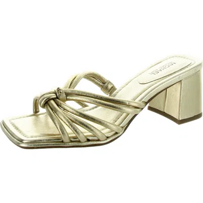 Michael Michael Kors Womens Strappy Leather Slide Sandals